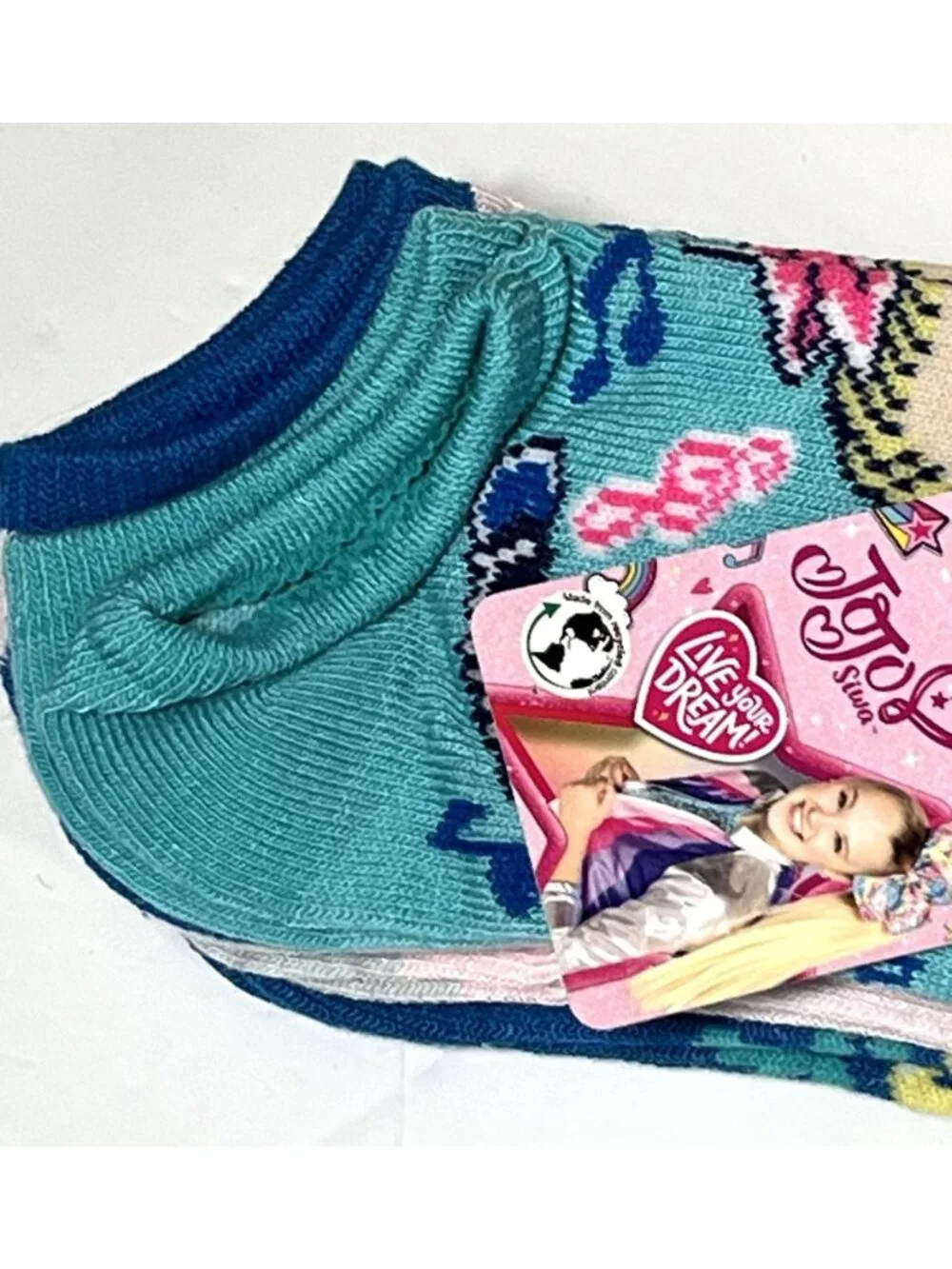 JoJo Siwa Girls No Show Socks 5 Pair Pack Low Cut Ankle NWT